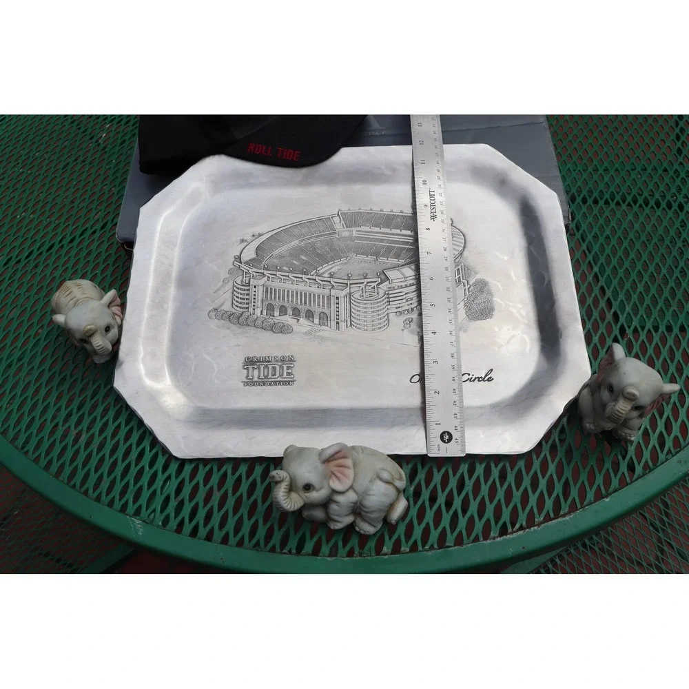 Vintage Wendell August Hammered Aluminum Tray Bryant Denney Stadium